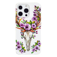iPhone 14 Pro Fleksibel TPU Plastik Cover - Blomsterhjort