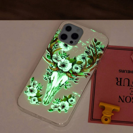 iPhone 14 Pro Fleksibel TPU Plastik Cover - Blomsterhjort