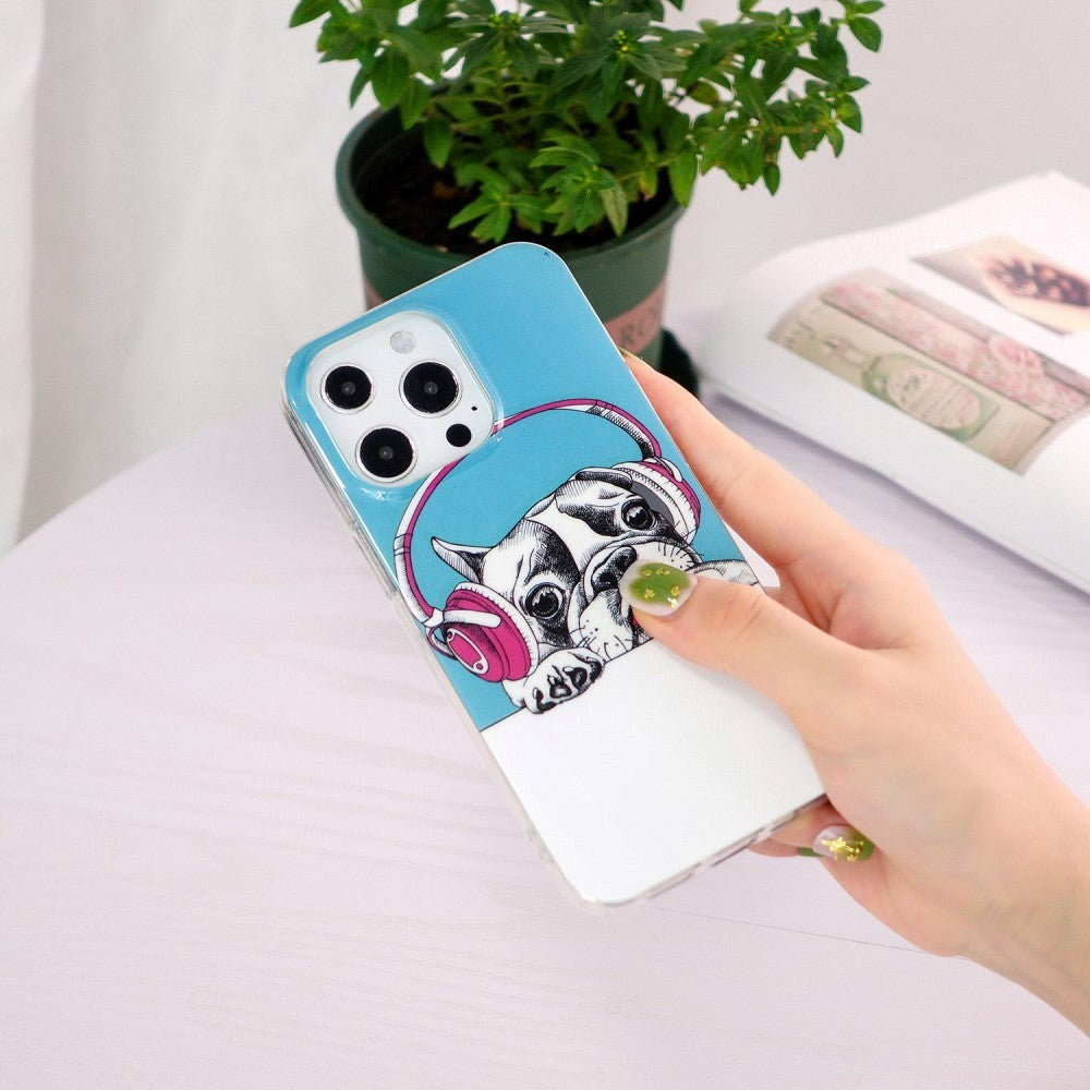 iPhone 14 Pro Fleksibel TPU Plastik Cover - Fransk Bulldog