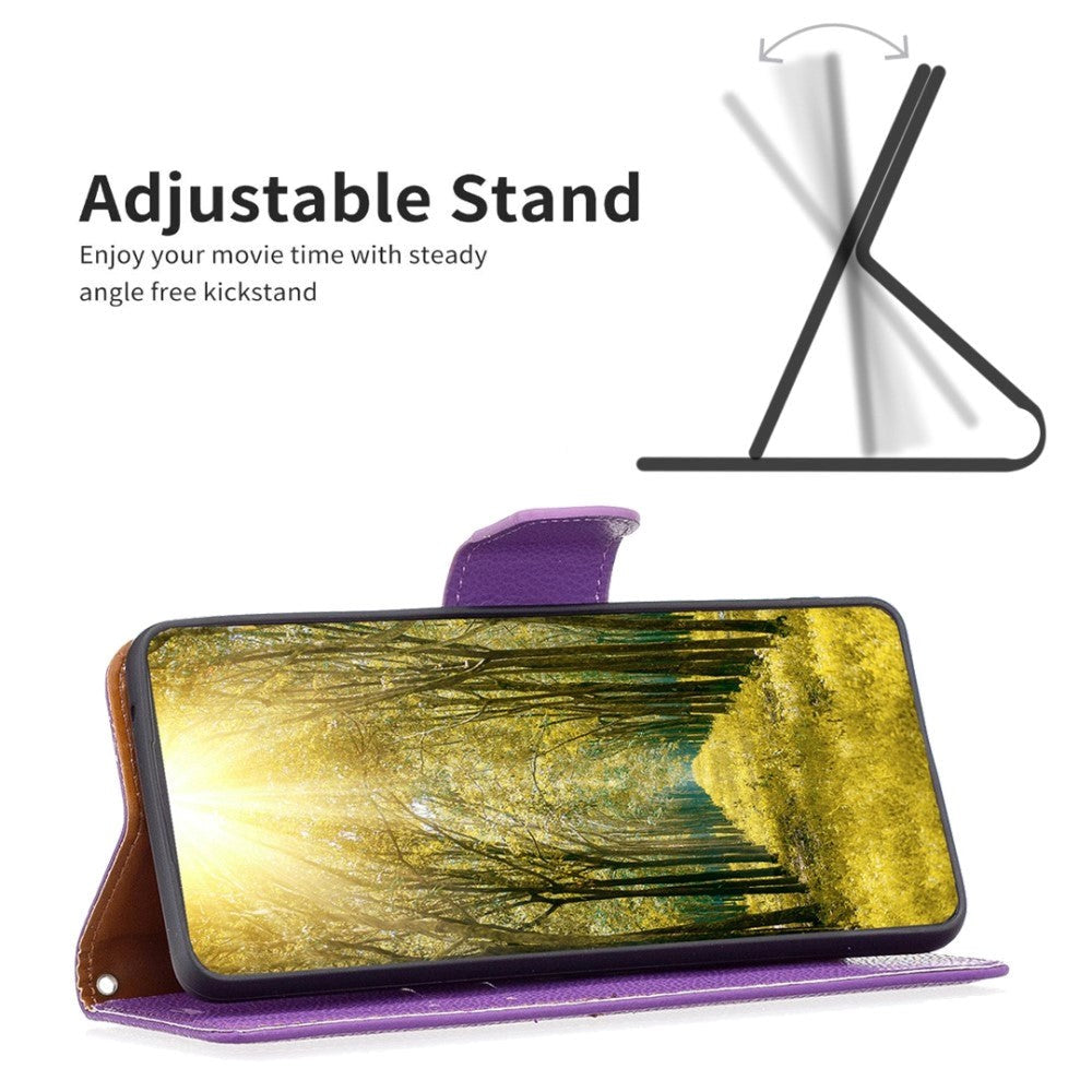 Nothing Phone (1) Imiteret Læder Flip Cover m. Pung & Strop - Lilla