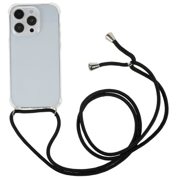iPhone 14 Pro Fleksibelt Plastik Cover m. Snor / Strop - Gennemsigtig