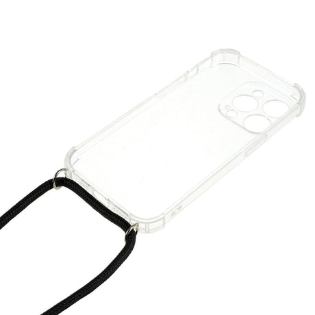 iPhone 14 Pro Fleksibelt Plastik Cover m. Snor / Strop - Gennemsigtig