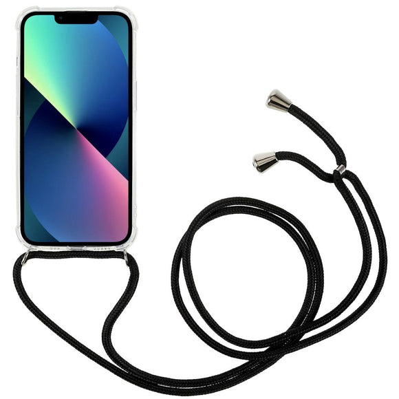 iPhone 14 Fleksibelt Plastik Cover m. Snor / Strop - Gennemsigtig