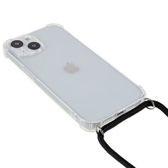 iPhone 14 Fleksibelt Plastik Cover m. Snor / Strop - Gennemsigtig