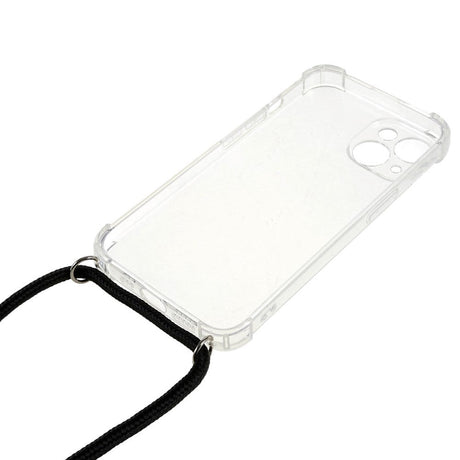 iPhone 14 Fleksibelt Plastik Cover m. Snor / Strop - Gennemsigtig