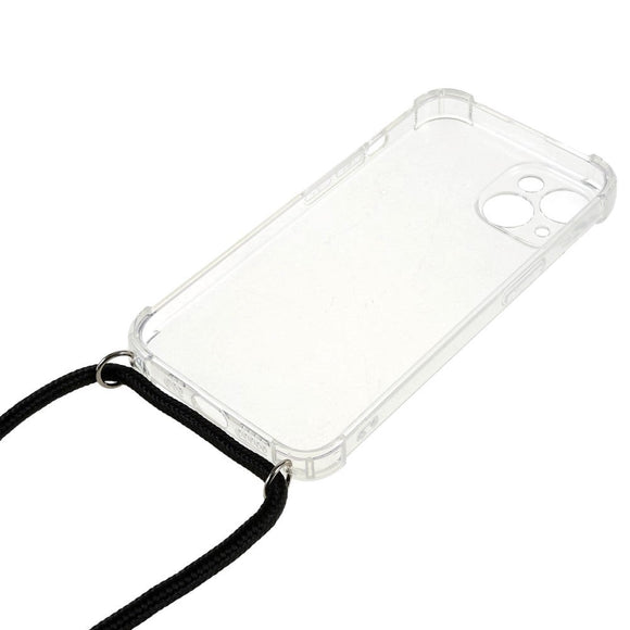 iPhone 14 Fleksibelt Plastik Cover m. Snor / Strop - Gennemsigtig