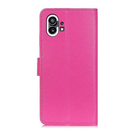 Nothing Phone (1) Læder Flip Cover m. Pung - Lyserød