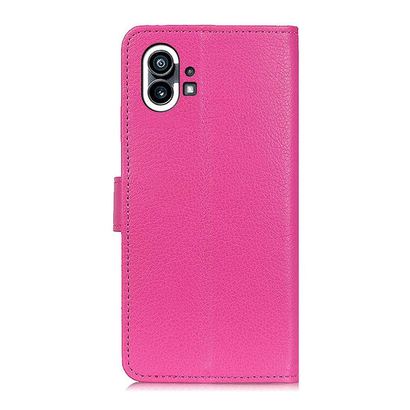 Nothing Phone (1) Læder Flip Cover m. Pung - Lyserød