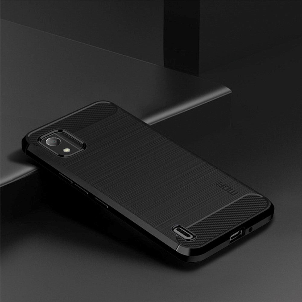 Nokia C2 2nd Edition Mofi Brushed Carbon Fiber Fleksibelt Plastik Cover - Sort