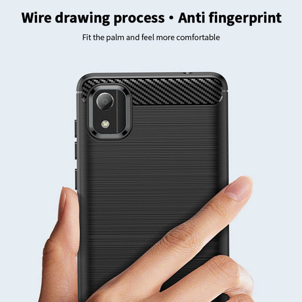 Nokia C2 2nd Edition Mofi Brushed Carbon Fiber Fleksibelt Plastik Cover - Sort