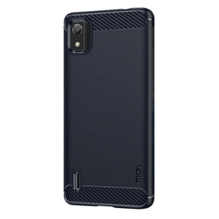 Nokia C2 2nd Edition Mofi Brushed Carbon Fiber Fleksibelt Plastik Cover - Blå