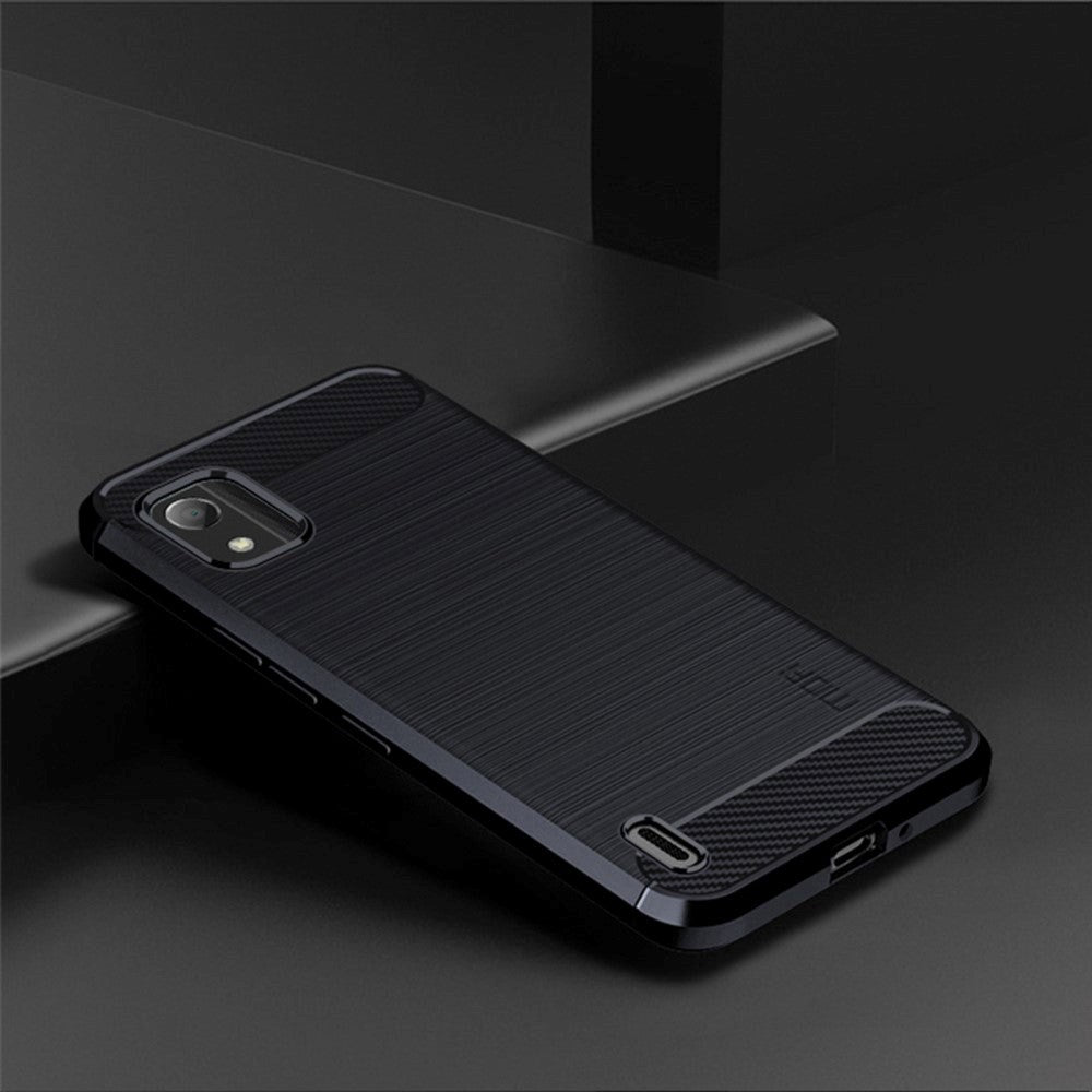 Nokia C2 2nd Edition Mofi Brushed Carbon Fiber Fleksibelt Plastik Cover - Blå