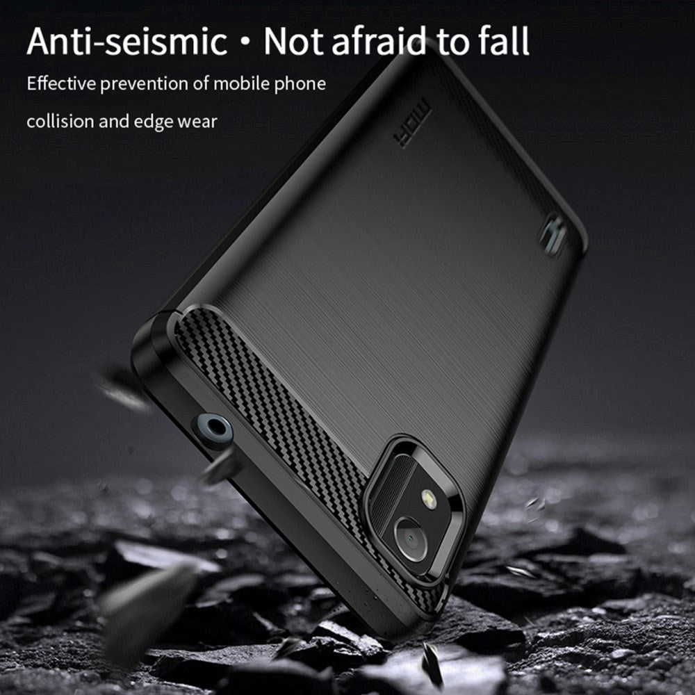 Nokia C2 2nd Edition Mofi Brushed Carbon Fiber Fleksibelt Plastik Cover - Blå