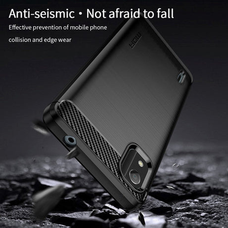 Nokia C2 2nd Edition Mofi Brushed Carbon Fiber Fleksibelt Plastik Cover - Blå