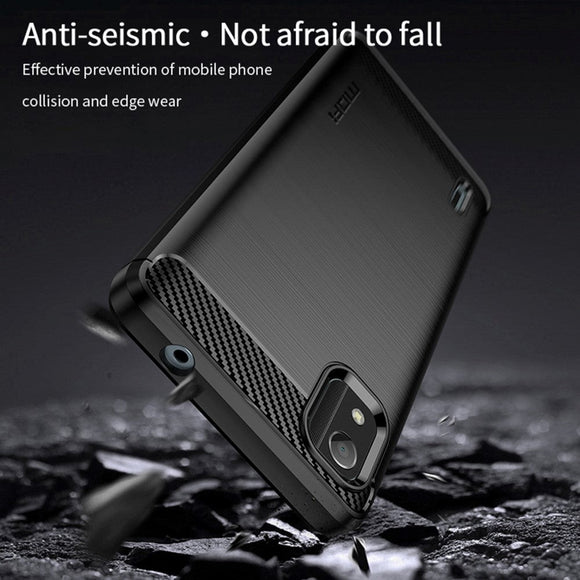 Nokia C2 2nd Edition Mofi Brushed Carbon Fiber Fleksibelt Plastik Cover - Blå