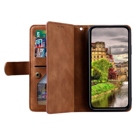 iPhone 14 Læder Cover m. Pung & Magnetlås - Brun