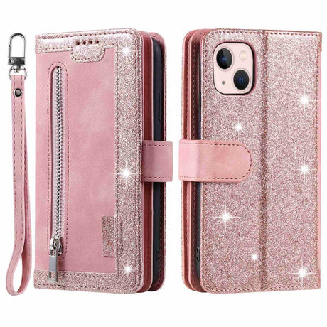 iPhone 14 Læder Cover m. Pung & Magnetlås - Lyserød