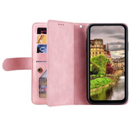 iPhone 14 Læder Cover m. Pung & Magnetlås - Lyserød