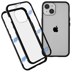 iPhone 14 360⁰ Magnetisk Cover m. Glas Forside & Bagside - Sort