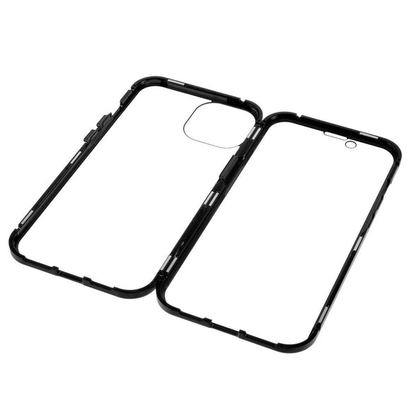 iPhone 14 360⁰ Magnetisk Cover m. Glas Forside & Bagside - Sort