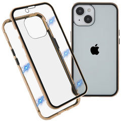 iPhone 14 360⁰ Magnetisk Cover m. Glas Forside & Bagside - Guld