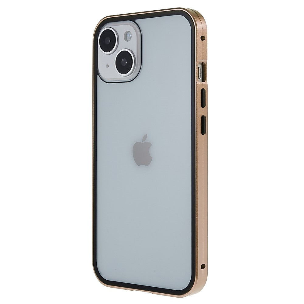 iPhone 14 360⁰ Magnetisk Cover m. Glas Forside & Bagside - Guld