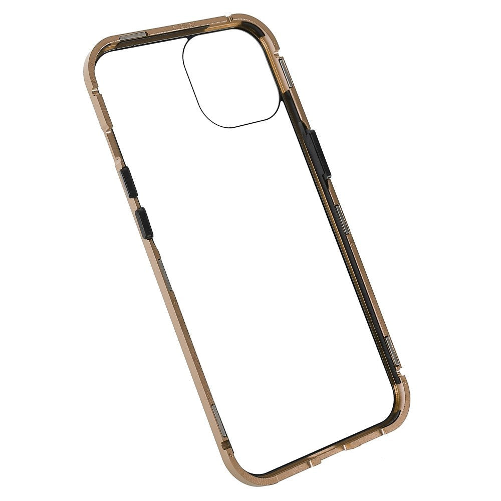 iPhone 14 360⁰ Magnetisk Cover m. Glas Forside & Bagside - Guld