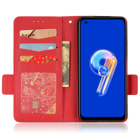 Asus Zenfone 10 / 9 Læder Cover m. Pung og Strop - Rød