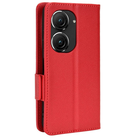 Asus Zenfone 10 / 9 Læder Cover m. Pung og Strop - Rød