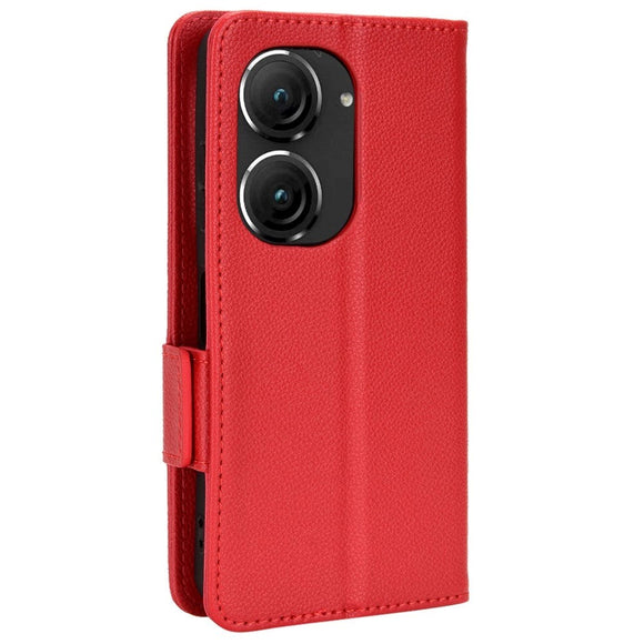 Asus Zenfone 10 / 9 Læder Cover m. Pung og Strop - Rød