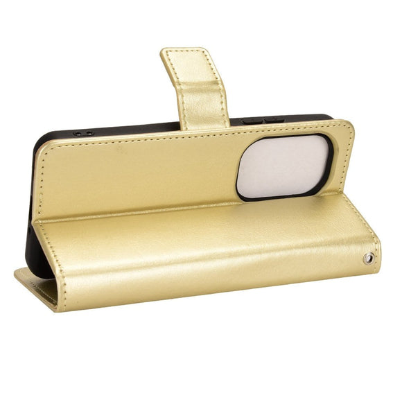 Asus Zenfone 10 / 9 Læder Cover m. Pung og Ståfunktion - Guld