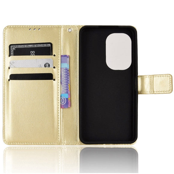 Asus Zenfone 10 / 9 Læder Cover m. Pung og Ståfunktion - Guld