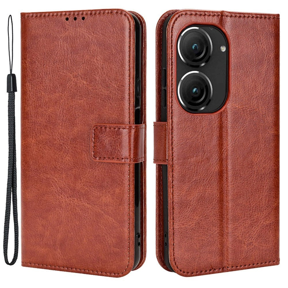 Asus Zenfone 10 / 9 Læder Cover m. Pung og Ståfunktion - Brun
