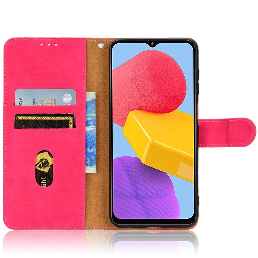 Samsung Galaxy M13 Læder Cover m. Pung og Magnetisk Luk - Lyserød