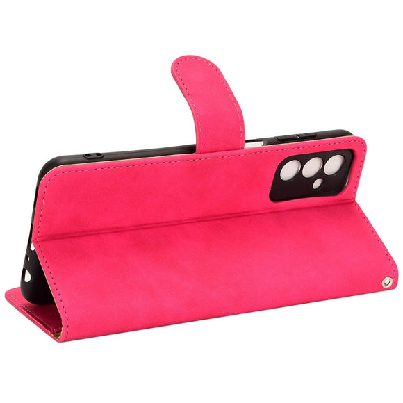 Samsung Galaxy M13 Læder Cover m. Pung og Magnetisk Luk - Lyserød