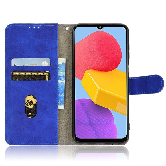 Samsung Galaxy M13 Læder Cover m. Pung og Magnetisk Luk - Blå