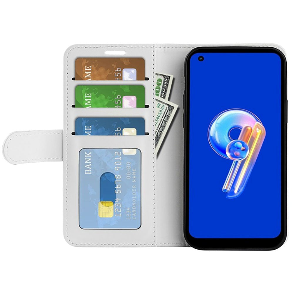 Asus Zenfone 9 Neutralt Læder Cover m. Pung - Hvid