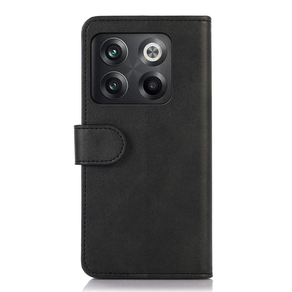 OnePlus 10T Læder Cover m. Pung & Magnetisk Luk - Sort