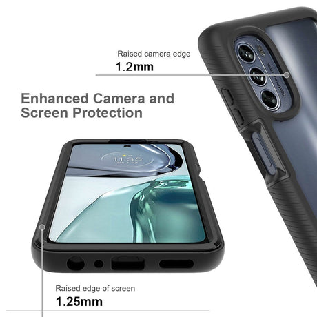 Motorola Moto G62 Håndværker Cover m. Gennemsigtig Bagside - Rød