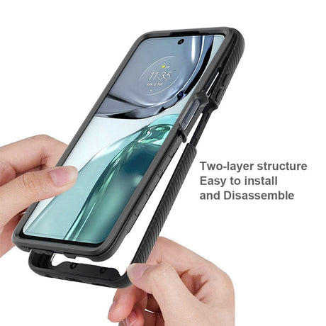 Motorola Moto G62 Håndværker Cover m. Gennemsigtig Bagside - Rød
