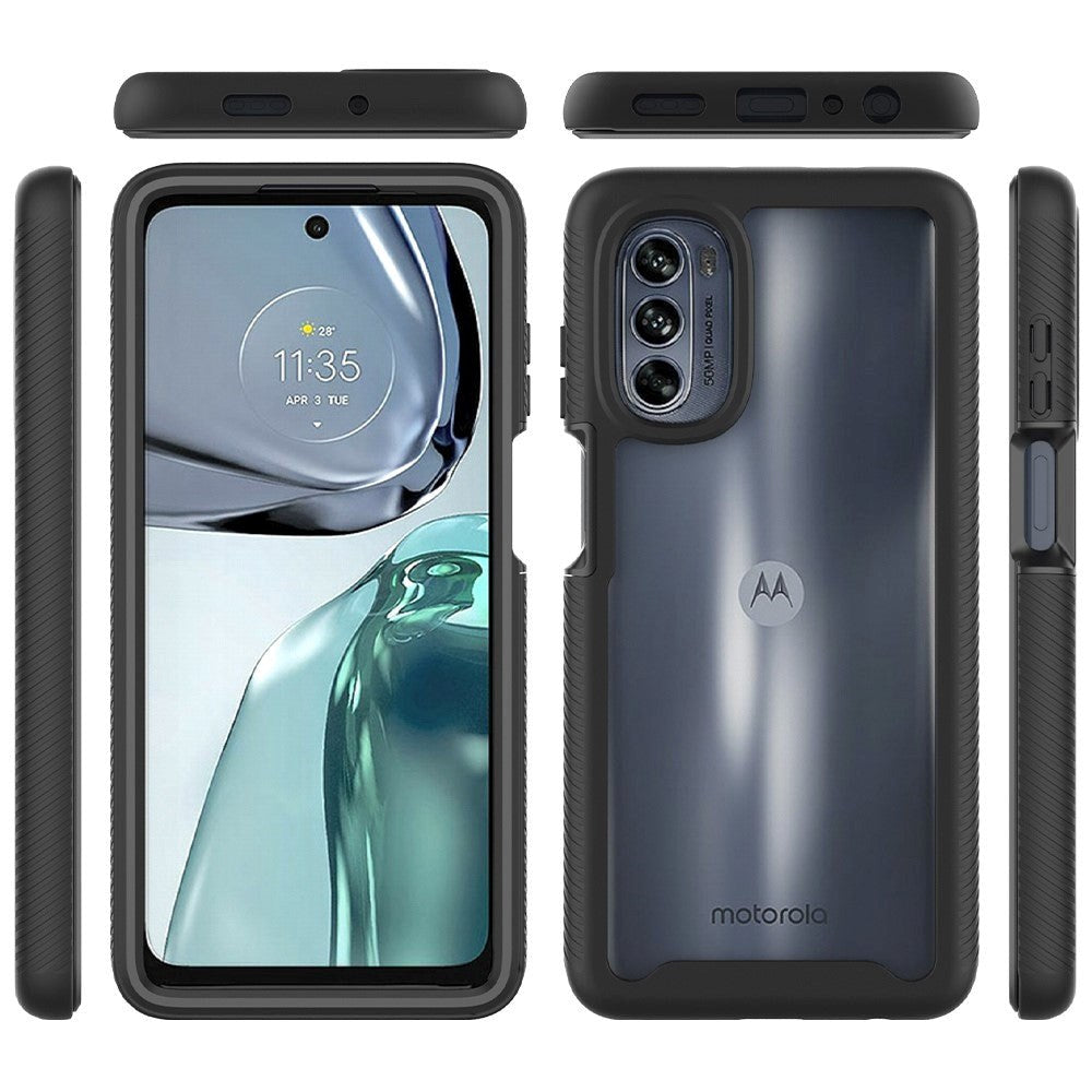 Motorola Moto G62 Håndværker Cover m. Gennemsigtig Bagside - Rød