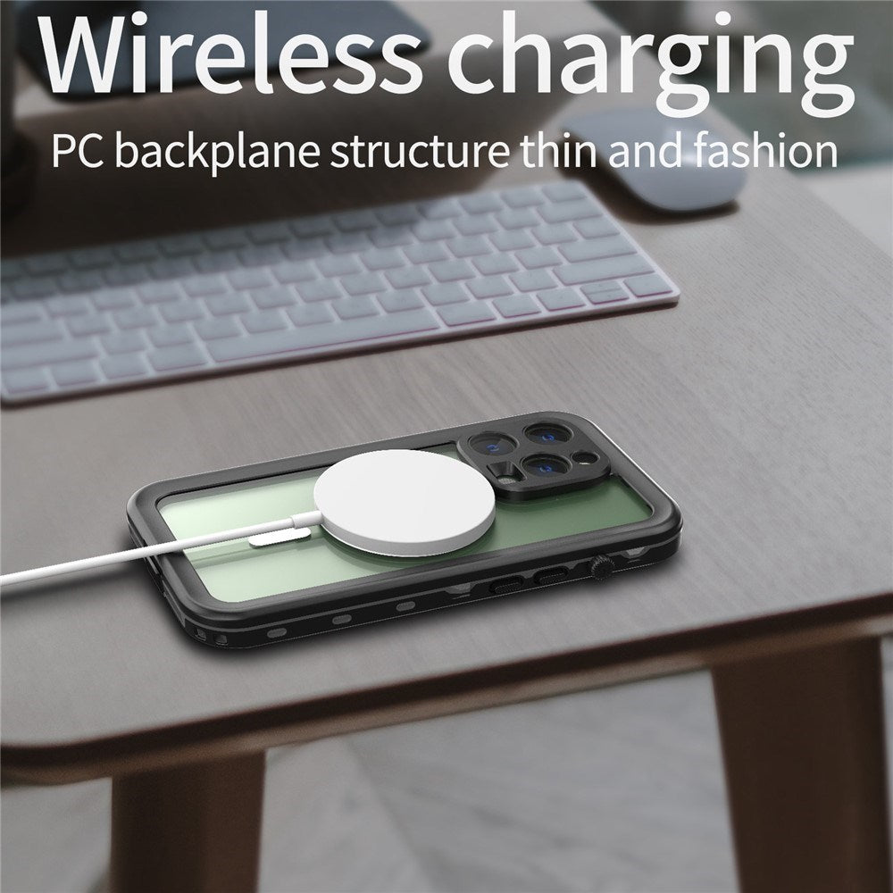 iPhone 14 Pro Redpepper IP68 Vandtæt Cover - MagSafe Kompatibel - Sort / Gennemsigtig