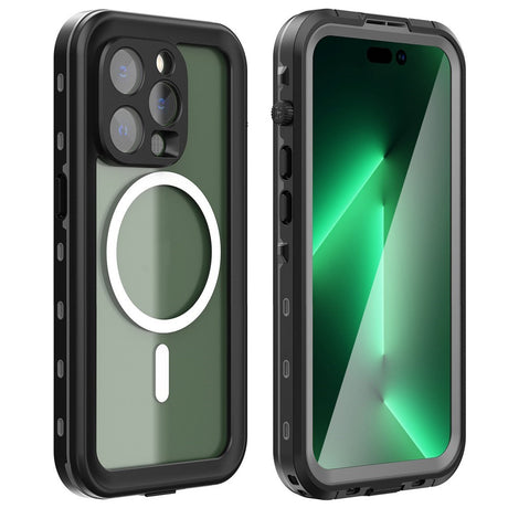 iPhone 14 Pro Redpepper IP68 Vandtæt Cover - MagSafe Kompatibel - Sort / Gennemsigtig