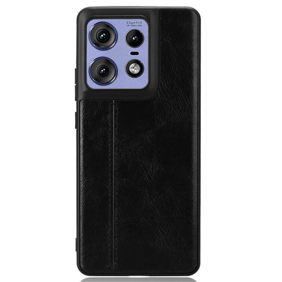 EIDERWOOD Motorola Edge 50 Pro Læderbelagt Plastik Cover - Sort