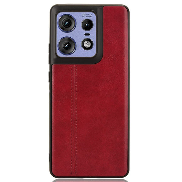 EIDERWOOD Motorola Edge 50 Pro Læderbelagt Plastik Cover - Rød