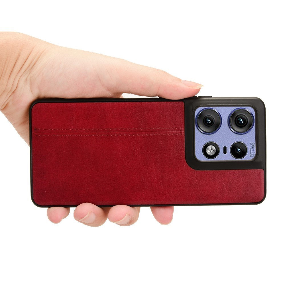 EIDERWOOD Motorola Edge 50 Pro Læderbelagt Plastik Cover - Rød