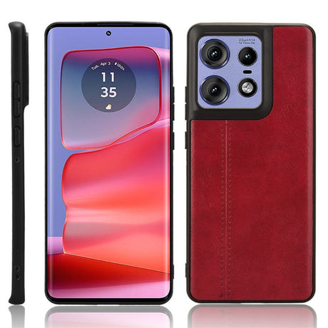 EIDERWOOD Motorola Edge 50 Pro Læderbelagt Plastik Cover - Rød