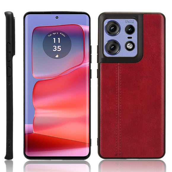 EIDERWOOD Motorola Edge 50 Pro Læderbelagt Plastik Cover - Rød