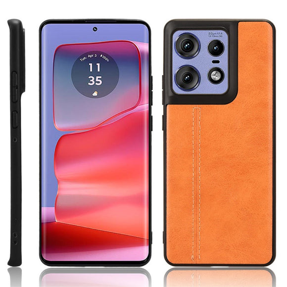 EIDERWOOD Motorola Edge 50 Pro Læderbelagt Plastik Cover - Orange