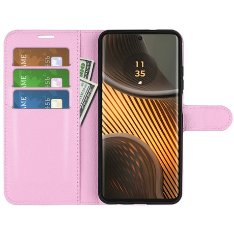 EIDERWOOD Motorola Edge 50 Ultra Litchi Læder Cover m. Pung - Lyserød
